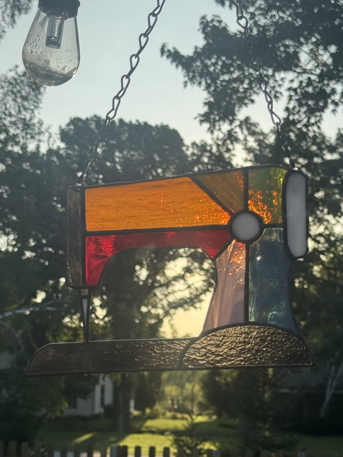 Sewing machine — Tequila Sunset, backlit
