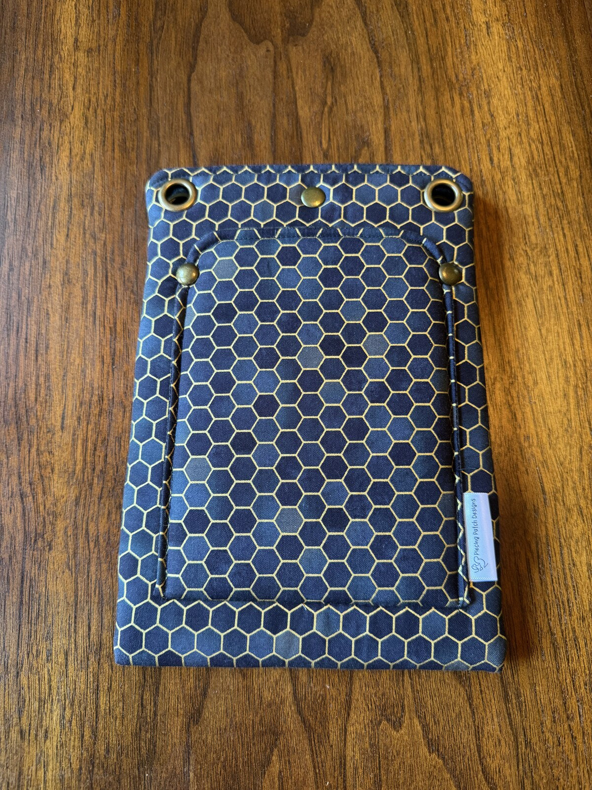 Black/Grey Gold Honeycomb Cross-Body Bag — front