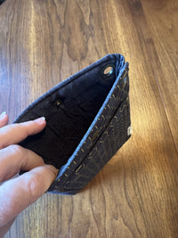 Black/Grey Gold Honeycomb Cross-Body Bag — inside