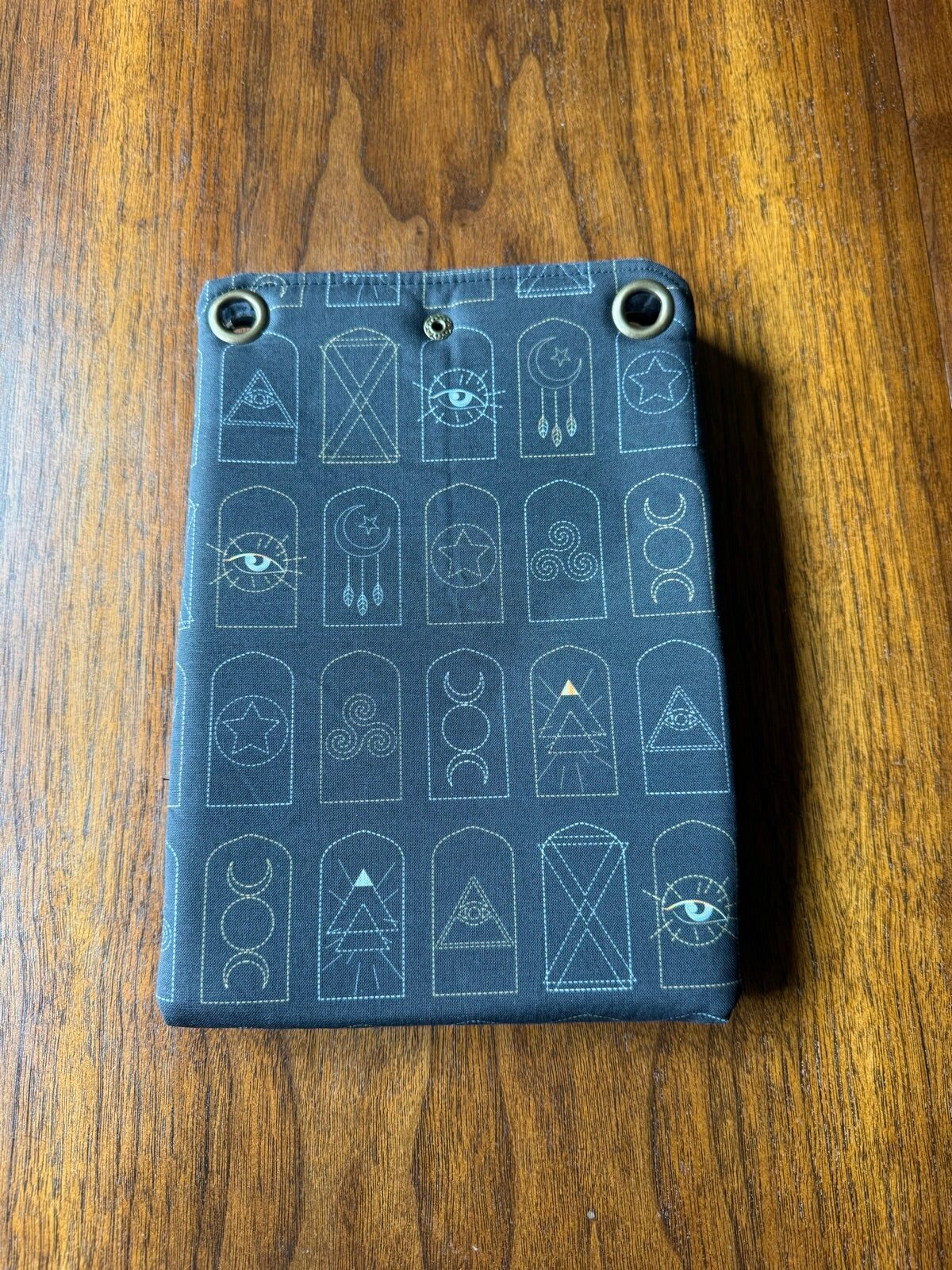 About Town Cross-Body Bag in Arched Mystic Symbols design, back