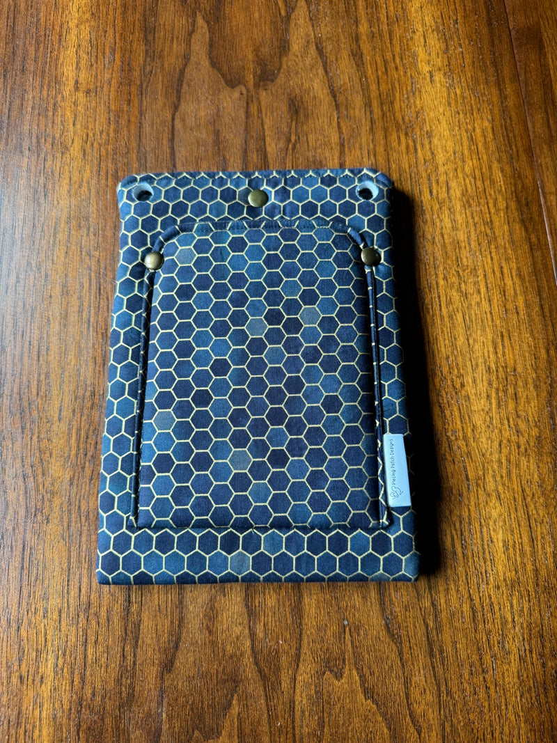 About Town Cross-Body Bag in Black/Grey Gold Honeycomb design
