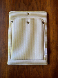 Gold Stripes front — Large Device Sleeve Metallic