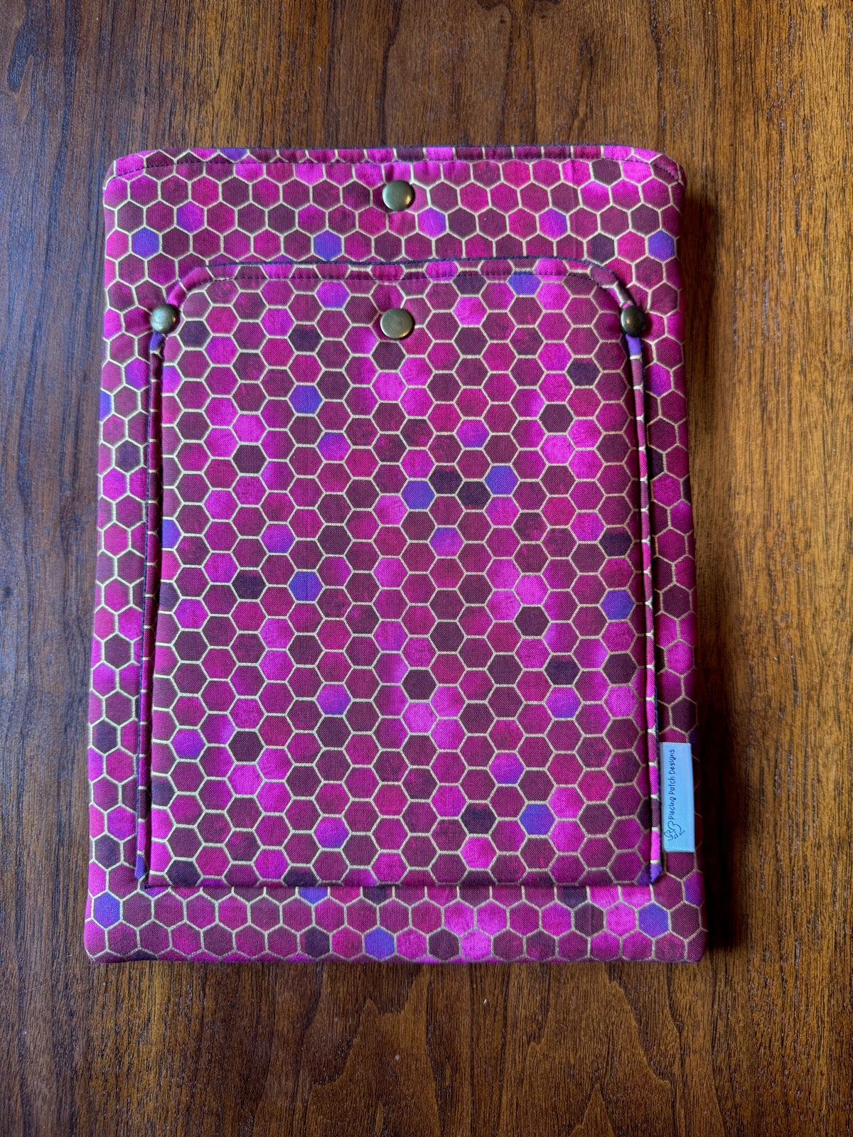 Pink Honeycomb front — Large Device Sleeve Metallic