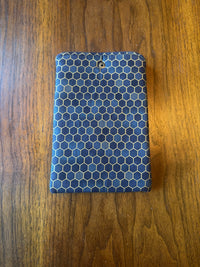 Black/Grey Gold Honeycomb Device Sleeve — small, back
