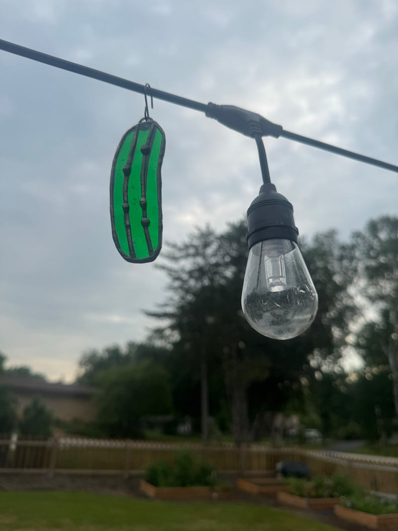 Pickle stained glass suncatcher