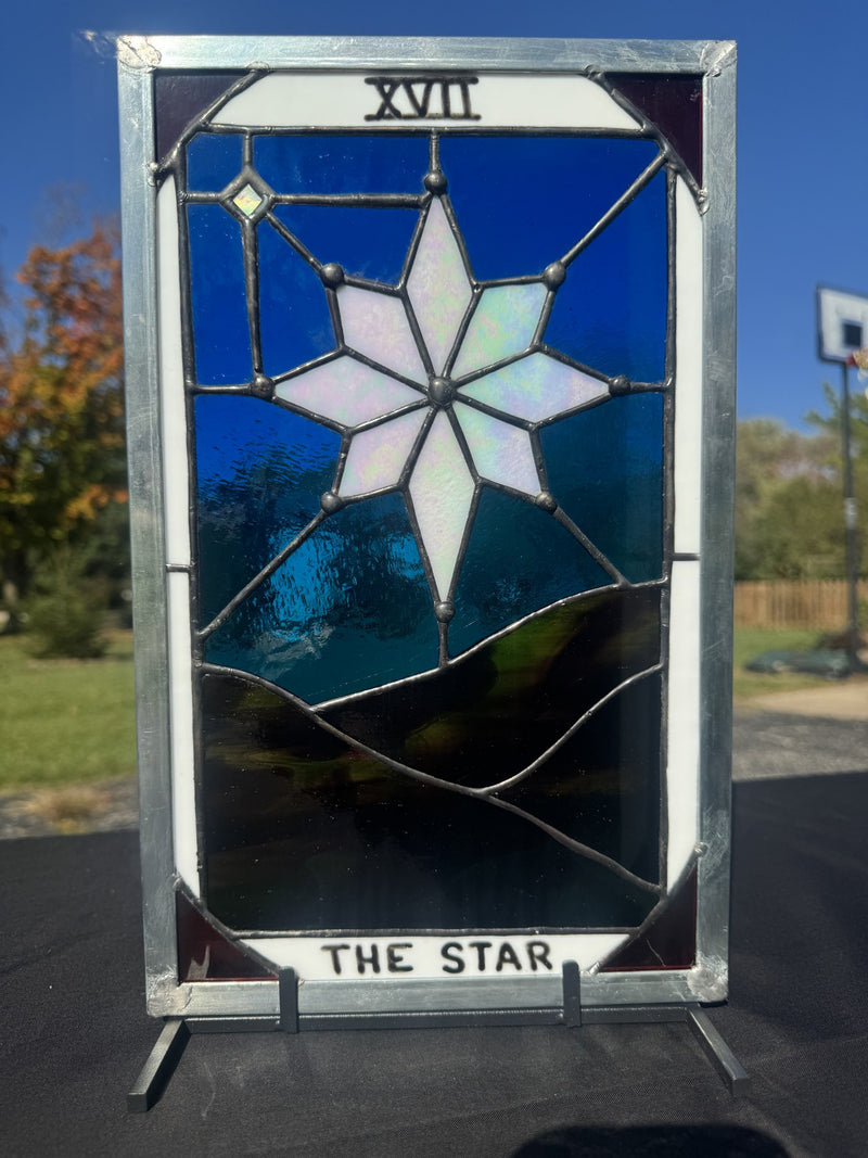 The Star Tarot Stained Glass Panel — front view